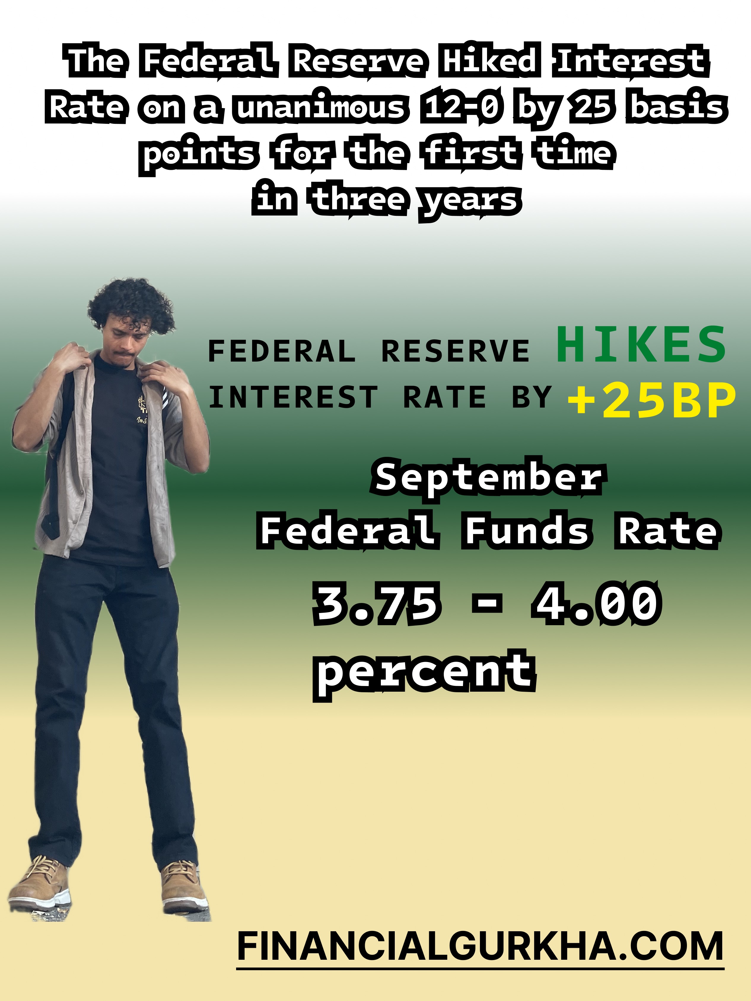 Federal Reserve hikes interest rate by 25 basis points to 3.75–4.00 percent on a unanimous 12–0 vote