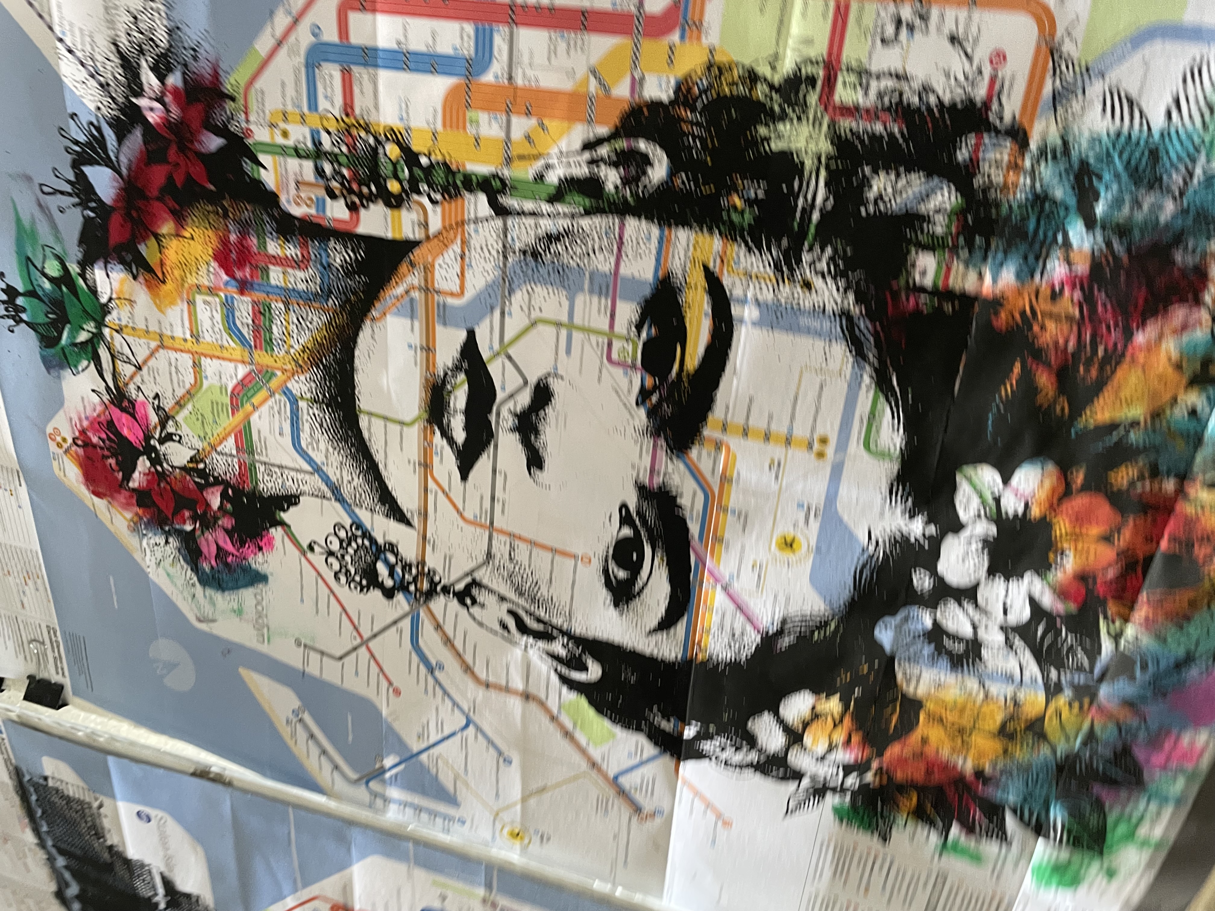 Street art on the subway map
